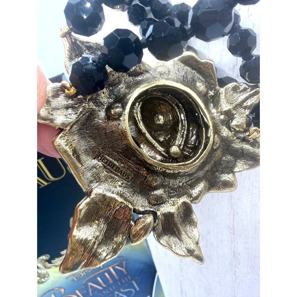 Rose Heidi Daus Pearl Necklace Enchanted Beauty and The Beast JET BLACK CLEAR - Picture 8 of 9